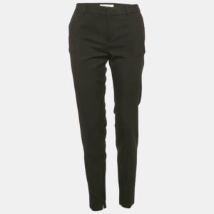 Saint Laurent Black Gabardine Wool Trousers S