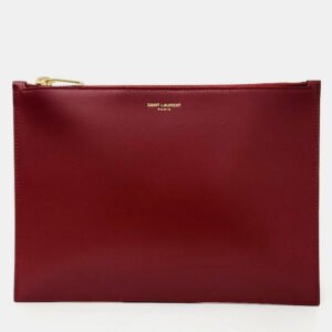 Saint Laurent Red Leather Clutch