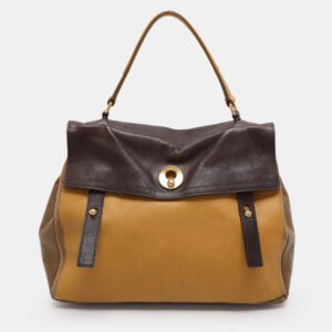 Saint Laurent Multicolor Leather and Suede Large Muse Two Satchel