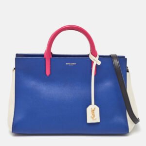 Saint Laurent Multicolor Leather Rive Gauche Cabas Small Tote