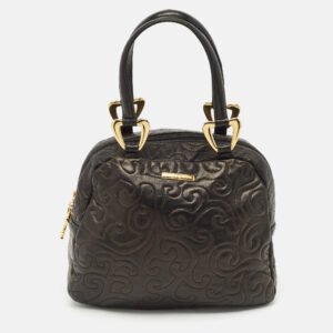 Saint Laurent Black Leather Arabesque Satchel