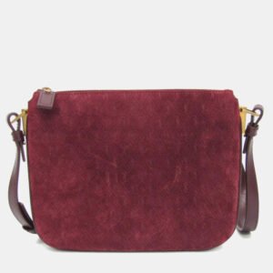 luxury-women-saint-laurent-paris-used-handbags-p1146293-004 Saint Laurent Bordeaux Monogram Leather Suede Shoulder Bag