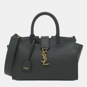 Saint Laurent Downtown Baby Monogram Cabas Leather Satchel Bag