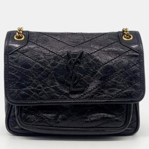 Saint Laurent Paris Black Leather Niki Baby Chain Shoulder Bag