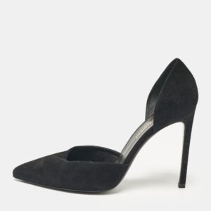 Saint Laurent Black Suede D'orsay Pumps Size 38.5