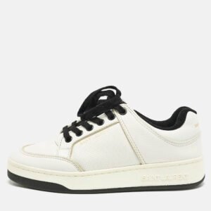 Saint Laurent White Perforated Leather SL/61 Sneakers Size 35