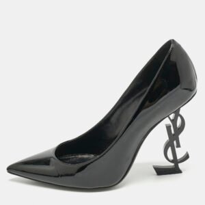 Saint Laurent Black Patent Leather Opyum Pumps Size 36.5