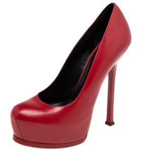 Saint Laurent Red Leather Tribtoo  Pumps Size 38.5