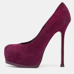 Saint Laurent Purple Suede Tribtoo Pumps Size 38