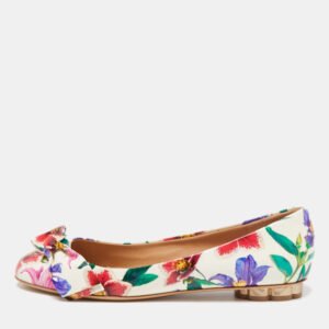 Salvatore Ferragamo Multicolor Patent Avola Ballet Flats Size 37