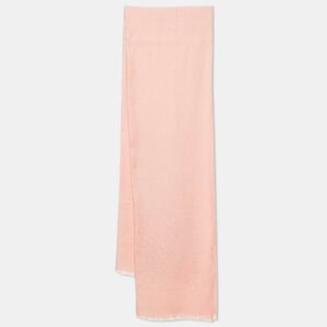 Salvatore Ferragamo Pink Monogram Wool Blend Scarf