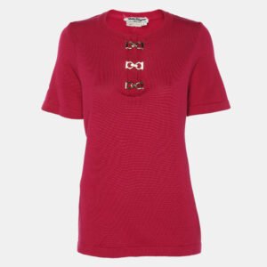 Salvatore Ferragamo Pink Cotton Knit Top L