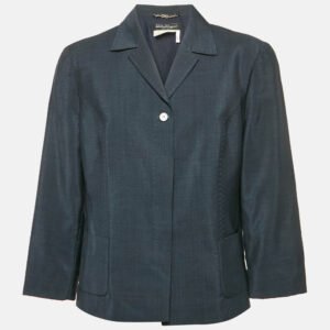 Salvatore Ferragamo Vintage Navy Blue Wool Blazer XL