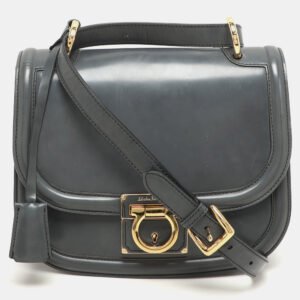 Salvatore Ferragamo Grey Leather Jody Shoulder Bag