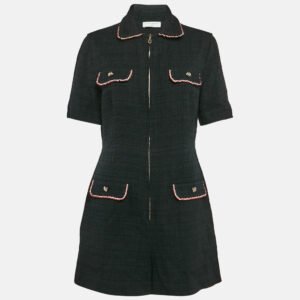 Sandro Black Tweed Playsuit L