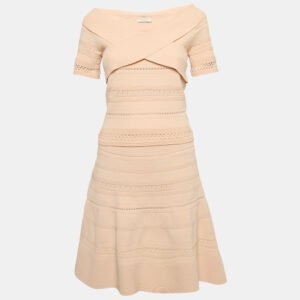 Sandro Pink Crisscross Knit Ophelia Top and Skirt Set L/M