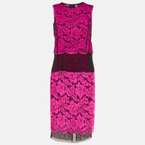 Sandro Pink Floral Lace Top and Skirt Set S/M