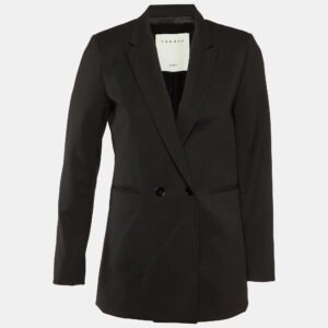 Sandro Black Wool Blend Double Breasted Blazer S