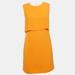 Sandro Orange Crepe Sleeveless Mini Dress S
