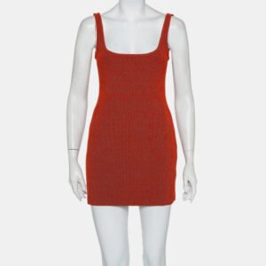 Season 6 Yeezy Red Knit Akira Tank Mini Dress L