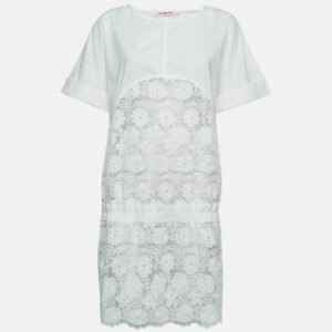 luxury-women-see-by-chloe-new-clothes-p975682-001 See by Chloé White Floral Embroidered Cotton and Nylon Sheer Short Dress M