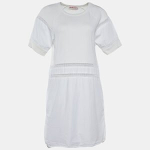See by Chloe White Cotton Lace Insert Detail Midi Dress M