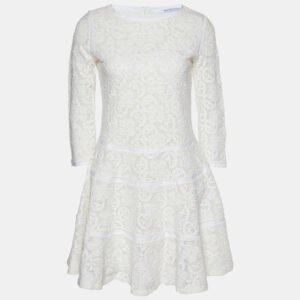 luxury-women-see-by-chloe-used-clothes-p977850-004 See by Chloe White Crochet Lace Fit & Flare Dress S