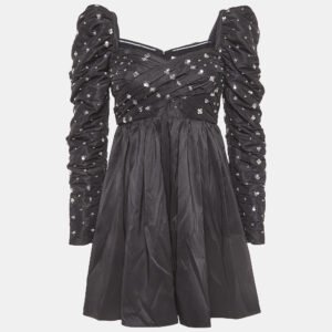 luxury-women-self-portrait-used-clothes-p938409-001 Self-Portrait Black Cluster Sequin Synthetic Taffeta Mini Dress S