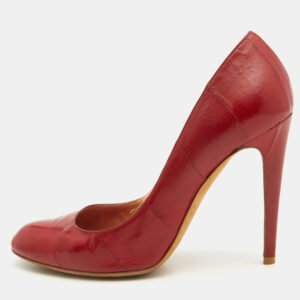 Sergio Rossi Red Eel Leather Pumps Size 40