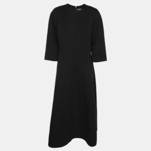 S'Max Mara Black Jersey Pensile Midi Dress XL