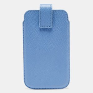 Smythson Blue Leather Phone Cover