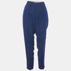 Sportmax Blue Crepe Pleated Trousers S