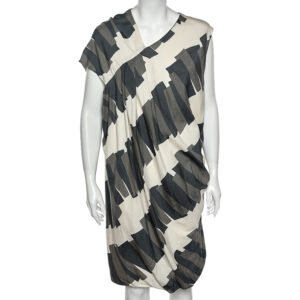 Sportmax Multicolored Printed Cotton Pleated Detailed Dress  M