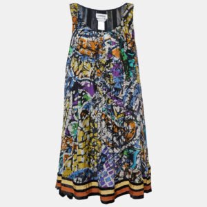Sportmax Multicolor Printed Silk Sleeveless Shift Dress S