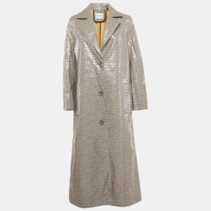 Stand Studio Grey Crocodile Skin Pattern Faux Leather Haylo Coat S