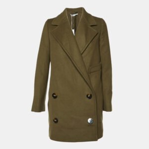 stella mccartney khaki green wool double breasted overcoat s