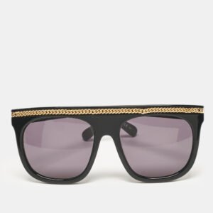 Stella McCartney Black Falabella Chain Square Sunglasses