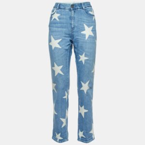 Stella McCartney Blue Star Print Denim Slim Fit Jeans M/Waist 34"