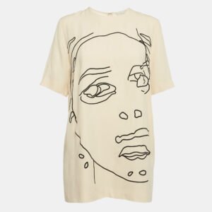 Stella McCartney Cream Embroidered Crepe Mini Dress S