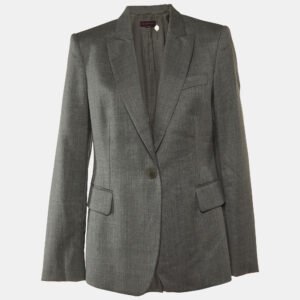 stella mccartney grey wool button front blazer m