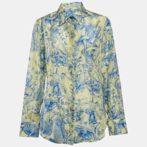 Stella McCartney Green/Blue Printed Silk Shirt M