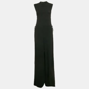 Stella McCartney Black Crepe Tie Detail Sleeveless Jumpsuit S