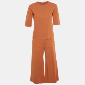 Stella McCartney Brick Brown Jersey Top & Culottes Set XS