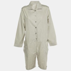 Stella McCartney Light Grey Striped Cotton Playsuit S