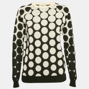 luxury-women-stella-mccartney-used-clothes-p1155424-004 Stella McCartney Black/White Polka Dot Jacquard Knit Wool Sweater XS