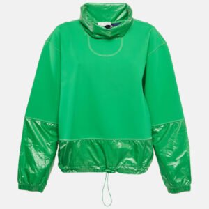 Stella McCartney x Adidas Green Nylon Knit Turtle Neck Sweatshirt M