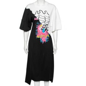 luxury-women-stella-mccartney-used-clothes-p591869-009-1 Stella McCartney Monochrome Cotton Printed Sweatshirt Dress M