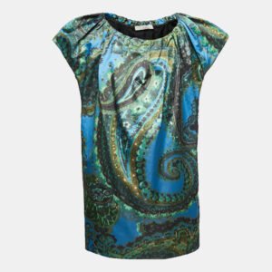 Stella McCartney Multicolor Paisley Printed Satin Midi Dress M