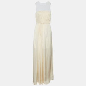 Stella McCartney Cream Silk & Lace Sleeveless Maxi Dress M