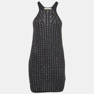 Stella McCartney Black Embellished Cotton Knit Mini Tank Dress S